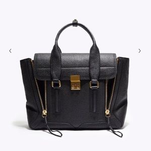 3.1 Phillip Lim Black Leather Large Pashli Satchel
